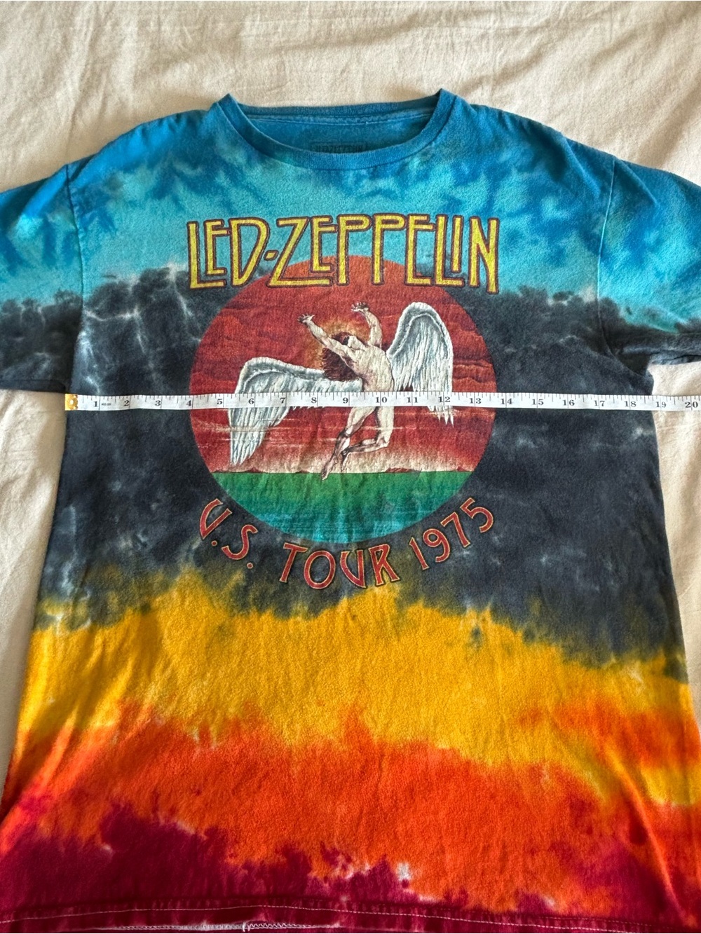 Led Zeppelin 1975 US Tour Tie Dye Graphic Band T-Shirt | Size M - Picture 6 of 7